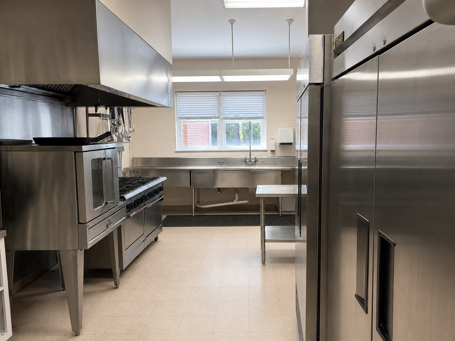 Industrial commercial kitchen interior setup